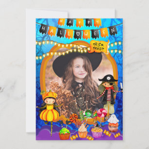 Carte Joyeux déguisement d'Halloween pour enfants Fête C