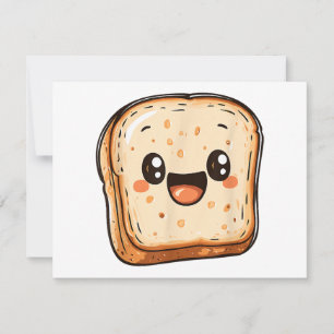 Carte Joyeux dessin en tranches de pain souriant toast