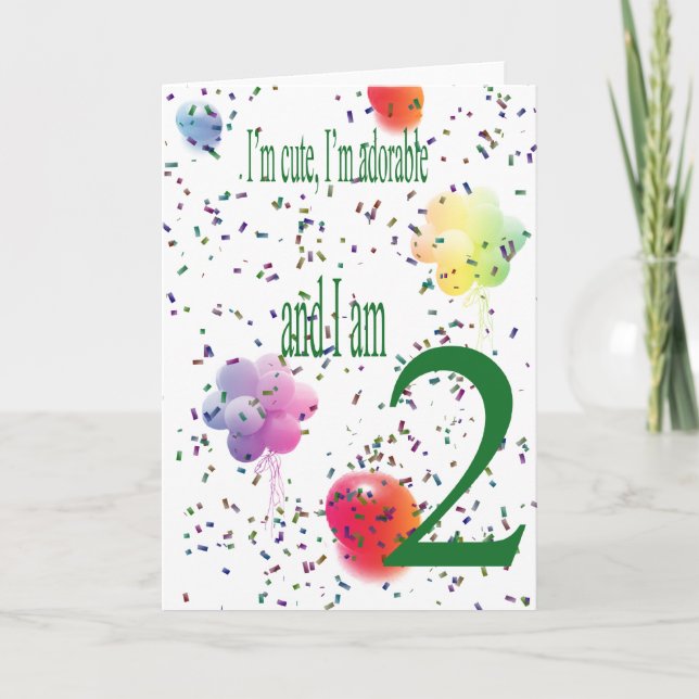 Carte Joyeux deuxième anniversaire (Devant)