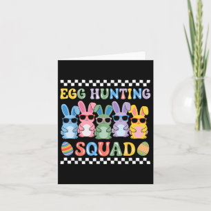 Carte Joyeux Easter Bunny Egg Hung Squad Crew Famille B
