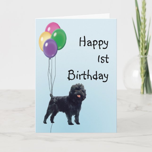 Carte Joyeux ęr anniversaire d'Affenpinscher (Devant)