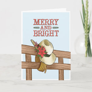 Carte Joyeux et brillant Casquette Cowboy avec Fleurs No