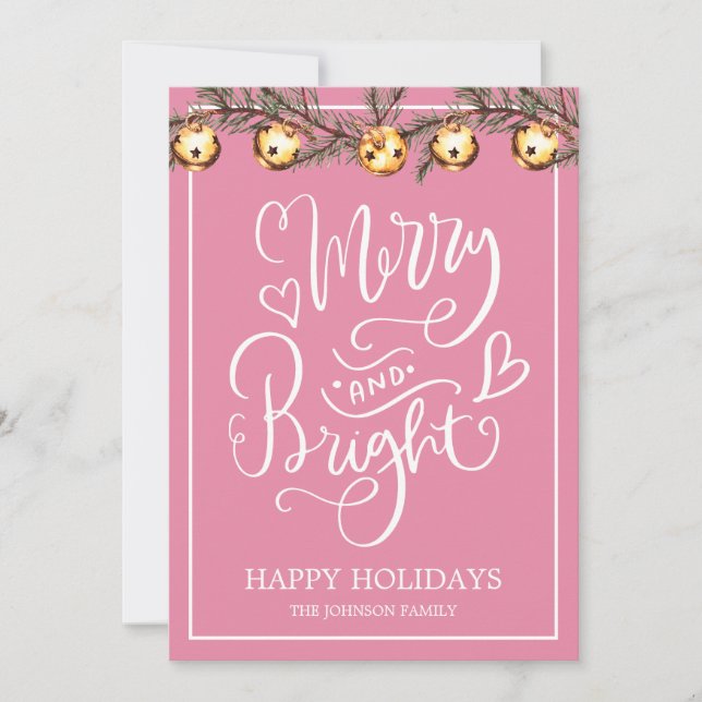 Carte Joyeux et lumineux Noël de la famille (Devant)