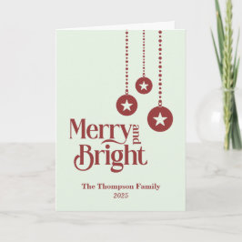 Carte Joyeux et lumineux Noël vert clair