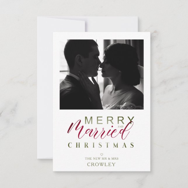 Carte Joyeux et mariés Noël Nouveaux mariés Photo person (Devant)