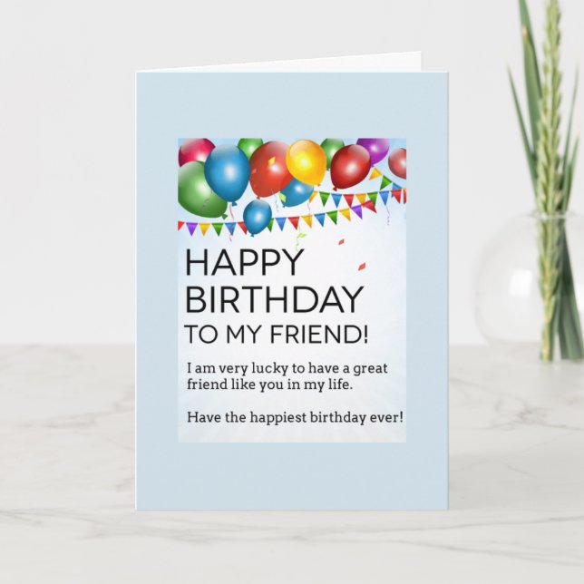 CARTE JOYEUX ET TRÈS SPÉCIAL ANNIVERSAIRE MON AMI (Devant)