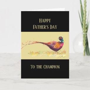 Carte Joyeux Fête des pères faisan Jeu Oiseau