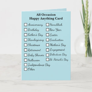 Carte Joyeux Fêtes de toutes les occasions Anniversaire 