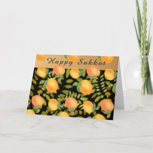 Carte Joyeux feuilles de Sukkot et citron