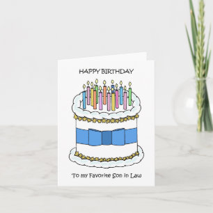 Carte Joyeux Fils favori d'anniversaire en droit