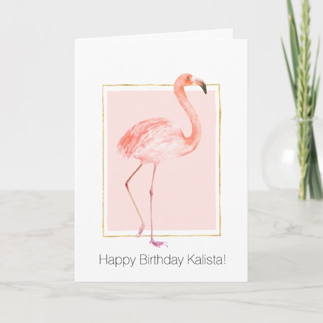 Carte Joyeux Flamant rose rose (Devant)