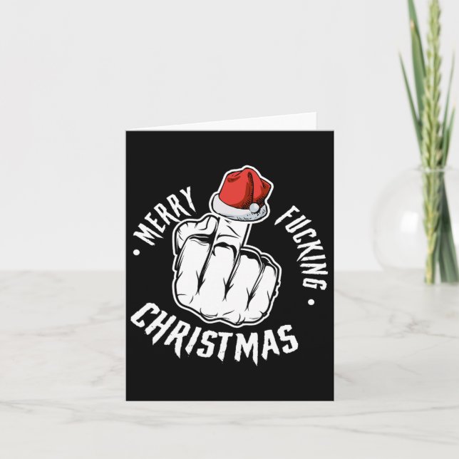 Carte Joyeux Forêt Noël Hommes inappropriés Amusants adu (Devant)