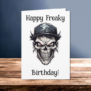 Carte Joyeux Freaky Birthday Zombie caractère