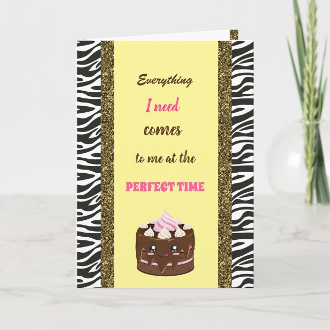 Carte Joyeux gâteau au chocolat d'anniversaire et Affirm (Devant)