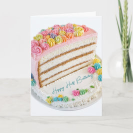 Carte Joyeux gâteau de demi-anniversaire