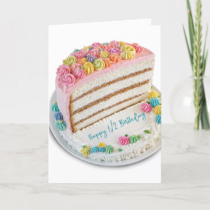 Carte Joyeux gâteau de demi-anniversaire