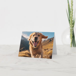 Carte Joyeux Golden Retriever en cours