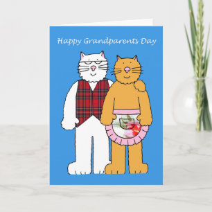 Carte Joyeux Grand-Parents Day Cute Cartoon Cats.