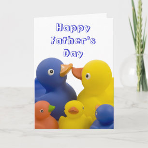 Carte Joyeux groupe de famille de canards Fêtes des père
