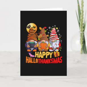 Carte Joyeux Hallothanksmas Amoureux des Gnomes Hallowee