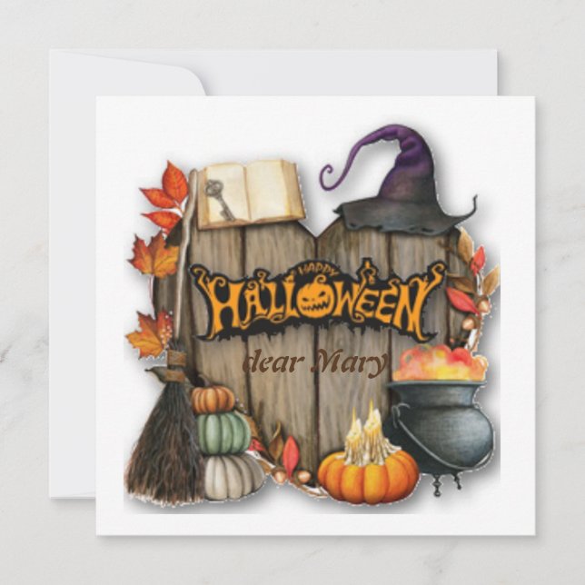 Carte Joyeux Halloween avec nom (Devant)