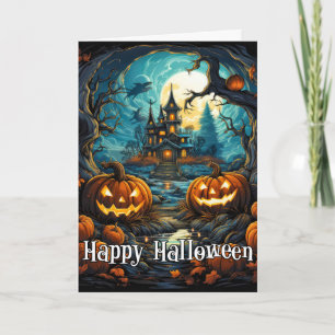 Carte Joyeux Halloween   Éffrayant Haunted Mansion