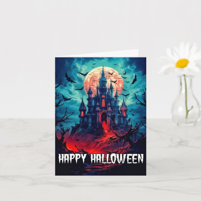 Carte Joyeux Halloween | Frightful Haunted House (Petite plante)