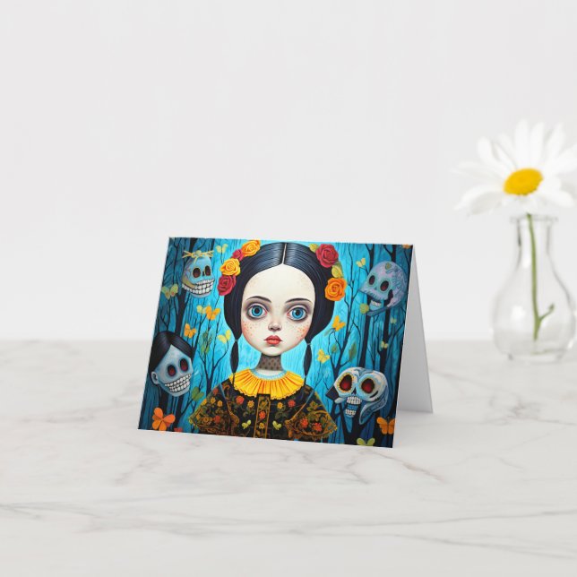 Carte Joyeux Halloween gothique sorcière conception fill (Petite plante)