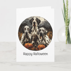 Carte Joyeux Halloween grands chiens de Danse Jack-o'-la
