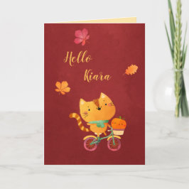 Carte Joyeux Halloween Halloween Thanksgiving Bike Cat C