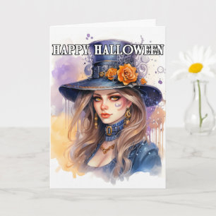 Carte Joyeux Halloween   Magnifique sorcière majestueuse