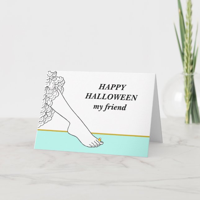 Carte Joyeux Halloween mon ami du maïs à pied (Devant)