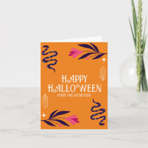 Carte Joyeux Halloween Serpents Orange Personnaliser