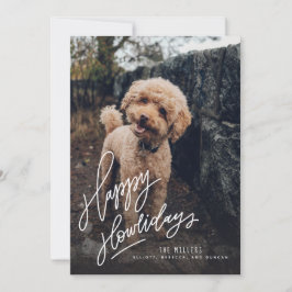Carte Joyeux Howlidays Lettré à la main | Photo de chien