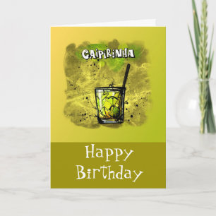 Carte Joyeux Humour d'anniversaire - Caipirinha Recette