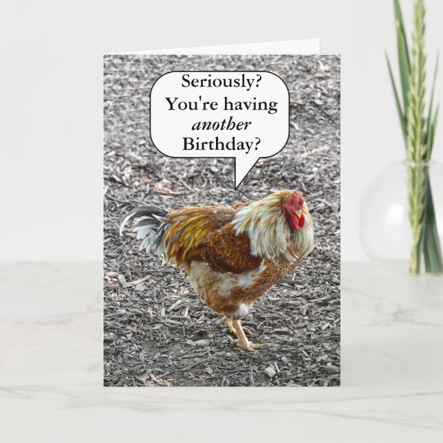 Carte Joyeux Humour d'anniversaire de poulets fantaisie (Devant)