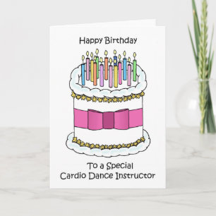 Carte Joyeux instructeur de danse cardio d'anniversaire.