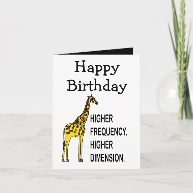 Carte Joyeux Jour d'anniversaire à la Giraffe Pun (Devant)