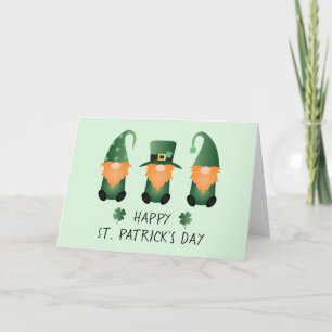 Carte Joyeux Jour de la Saint Patrick Gnomes Green Orang