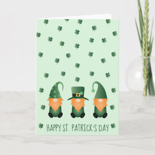 Carte Joyeux Jour de la Saint Patrick Gnomes Green Orang