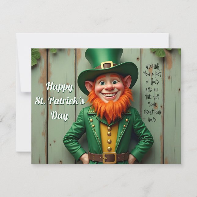 Carte Joyeux jour de la Saint-Patrick Leprechaun (Devant)