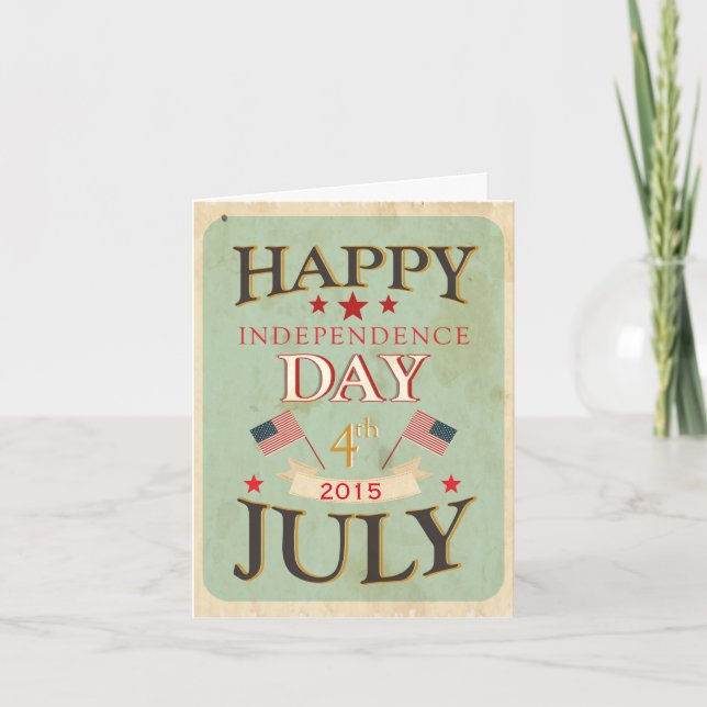 Carte Joyeux Jour de l'Indépendance 4 juillet (Devant)