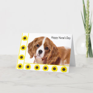 Carte Joyeux jour de l'infirmière Cavalier King Puppy Su