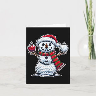 Carte Joyeux Jour de Noël Fêtes Fêtes Golf Ball Snowman