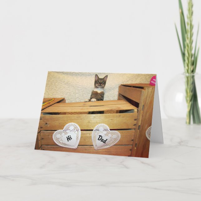 Carte Joyeux jour de papa chat - Fête des pères (Devant)