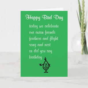 Carte Joyeux Jour des Oiseaux Un Poème D'Anniversaire Dr