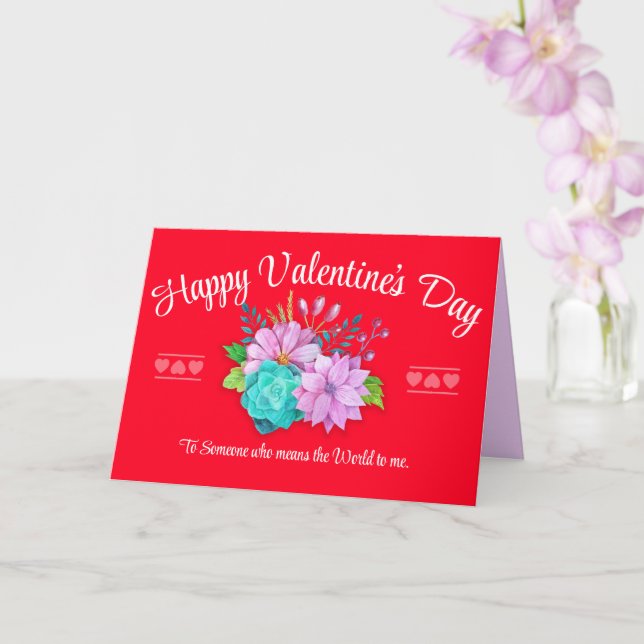Carte Joyeux Jour des Valentines ROUGE (Orchidée)
