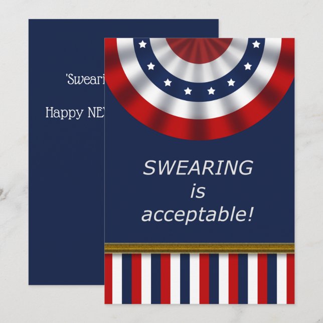 Carte Joyeux Jour d'Inauguration ! Patriotique (Devant / Derrière)