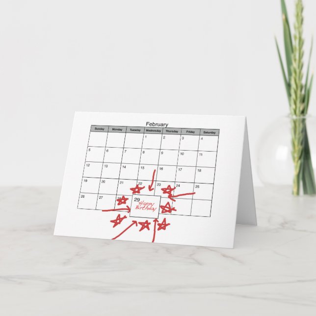 Carte Joyeux Jour du Bond Anniversaire (Devant)