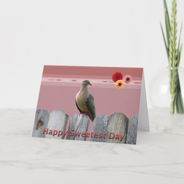 Carte Joyeux Jour le plus doux amour Dove (Devant)